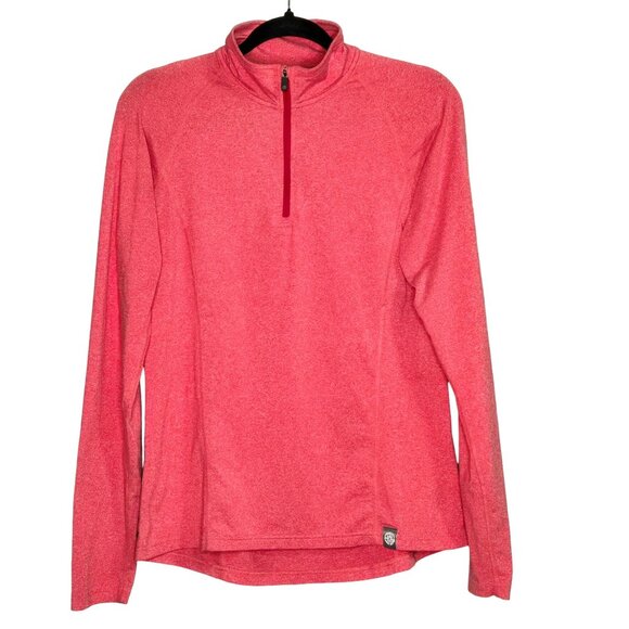 REI Co-Op Women's Medium Red Space Dye Quarter-Zip Pullover Lightweight Baselaye - Picture 1 of 8